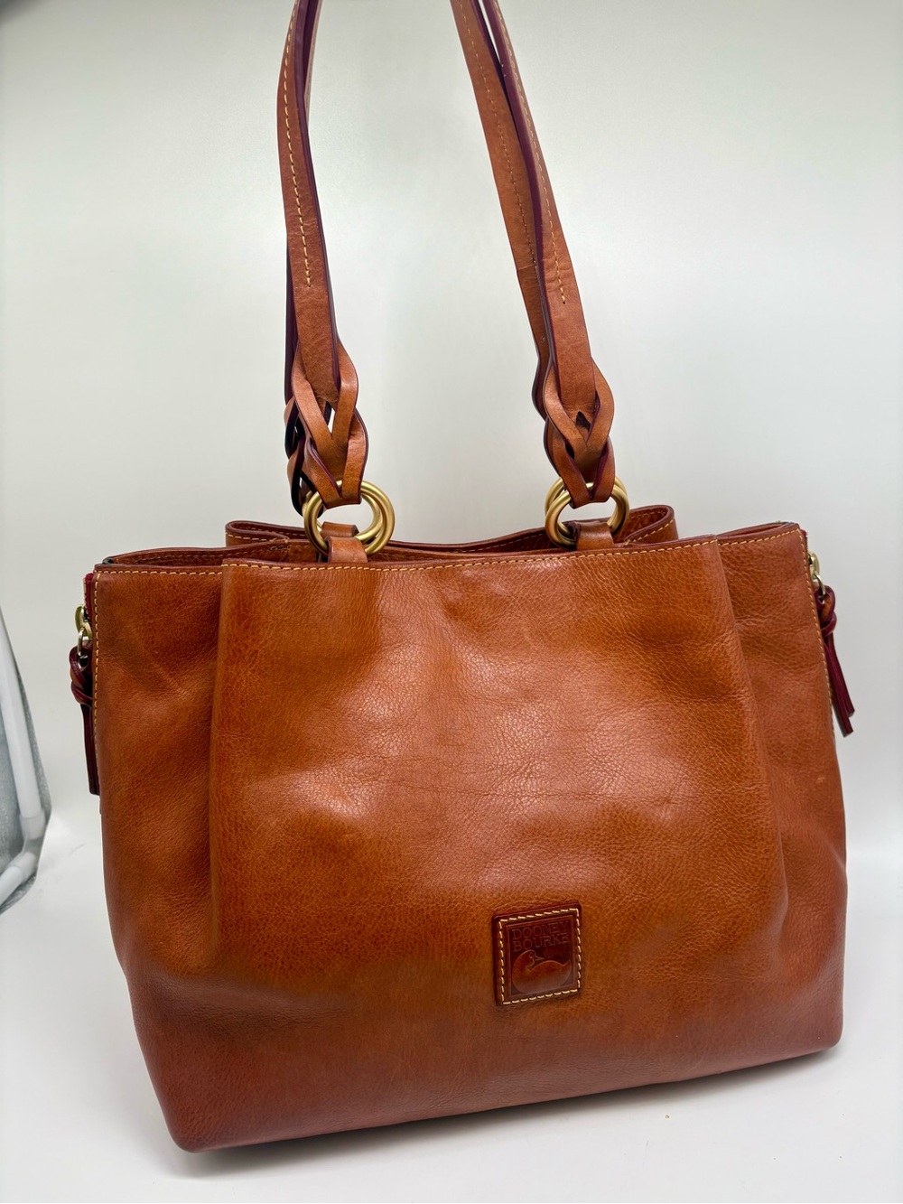 Dooney & Bourke Natural Brown Florentine Leather Large Barlow Handbag